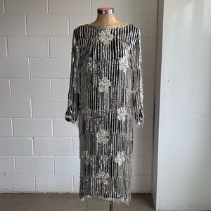 Black & Silver Beaded Dress